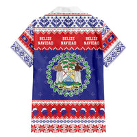 Belize Christmas Family Matching Mermaid Dress and Hawaiian Shirt Coat Of Arms Merry Xmas - Wonder Print Shop