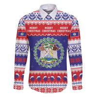 Belize Christmas Family Matching Mermaid Dress and Hawaiian Shirt Coat Of Arms Merry Xmas - Wonder Print Shop
