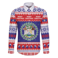 Belize Christmas Family Matching Short Sleeve Bodycon Dress and Hawaiian Shirt Coat Of Arms Merry Xmas - Wonder Print Shop