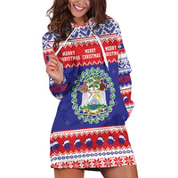 Belize Christmas Hoodie Dress Coat Of Arms Merry Xmas - Wonder Print Shop