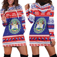 Belize Christmas Hoodie Dress Coat Of Arms Merry Xmas - Wonder Print Shop