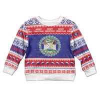Belize Christmas Kid Ugly Christmas Sweater Coat Of Arms Merry Xmas - Wonder Print Shop