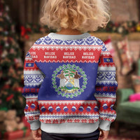 Belize Christmas Kid Ugly Christmas Sweater Coat Of Arms Merry Xmas - Wonder Print Shop