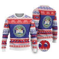 Belize Christmas Ugly Christmas Sweater Coat Of Arms Merry Xmas - Wonder Print Shop