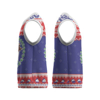 Belize Christmas Knitted V-Neck Vest Coat Of Arms Merry Xmas - Wonder Print Shop