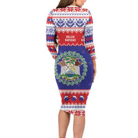 Belize Christmas Long Sleeve Bodycon Dress Coat Of Arms Merry Xmas - Wonder Print Shop