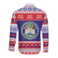 Belize Christmas Long Sleeve Button Shirt Coat Of Arms Merry Xmas - Wonder Print Shop