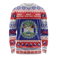 Belize Christmas Long Sleeve Shirt Coat Of Arms Merry Xmas - Wonder Print Shop