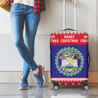 Belize Christmas Luggage Cover Coat Of Arms Merry Xmas - Wonder Print Shop