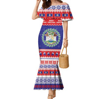 Belize Christmas Mermaid Dress Coat Of Arms Merry Xmas - Wonder Print Shop