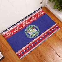 Belize Christmas Rubber Doormat Coat Of Arms Merry Xmas - Wonder Print Shop