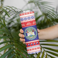 Belize Christmas Skinny Tumbler Coat Of Arms Merry Xmas - Wonder Print Shop