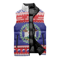 Belize Christmas Sleeveless Puffer Jacket Coat Of Arms Merry Xmas - Wonder Print Shop