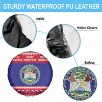Belize Christmas Spare Tire Cover Coat Of Arms Merry Xmas - Wonder Print Shop
