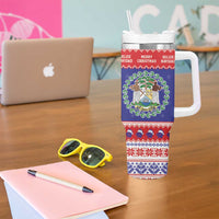 Belize Christmas Tumbler With Handle Coat Of Arms Merry Xmas - Wonder Print Shop