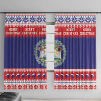 Belize Christmas Window Curtain Coat Of Arms Merry Xmas - Wonder Print Shop