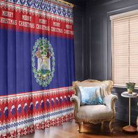 Belize Christmas Window Curtain Coat Of Arms Merry Xmas - Wonder Print Shop