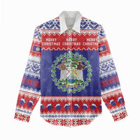 Belize Christmas Women Casual Shirt Coat Of Arms Merry Xmas - Wonder Print Shop