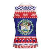 Belize Christmas Women Sleeveless Polo Shirt Coat Of Arms Merry Xmas - Wonder Print Shop