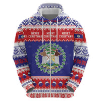 Belize Christmas Zip Hoodie Coat Of Arms Merry Xmas - Wonder Print Shop