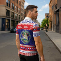 Belize Christmas Zipper Polo Shirt Coat Of Arms Merry Xmas - Wonder Print Shop