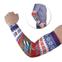Personalized Cuba Christmas Arm Sleeves Coat Of Arms Xmas Vibe - Wonder Print Shop