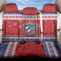 Cuba Christmas Back Car Seat Cover Coat Of Arms Xmas Vibe - Wonder Print Shop
