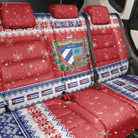 Cuba Christmas Back Car Seat Cover Coat Of Arms Xmas Vibe - Wonder Print Shop
