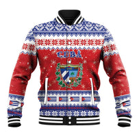Personalized Cuba Christmas Baseball Jacket Coat Of Arms Xmas Vibe - Wonder Print Shop