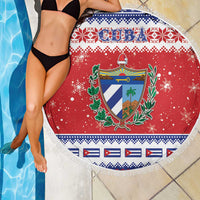 Cuba Christmas Beach Blanket Coat Of Arms Xmas Vibe - Wonder Print Shop