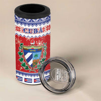 Personalized Cuba Christmas 4 in 1 Can Cooler Tumbler Coat Of Arms Xmas Vibe - Wonder Print Shop
