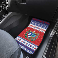 Personalized Cuba Christmas Car Mats Coat Of Arms Xmas Vibe - Wonder Print Shop