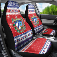 Cuba Christmas Car Seat Cover Coat Of Arms Xmas Vibe - Wonder Print Shop