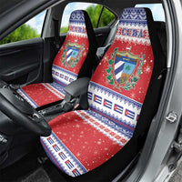 Cuba Christmas Car Seat Cover Coat Of Arms Xmas Vibe - Wonder Print Shop