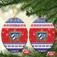 Personalized Cuba Christmas Ceramic Ornament Coat Of Arms Xmas Vibe - Wonder Print Shop