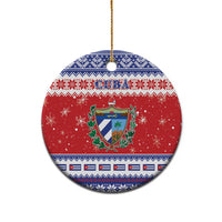 Personalized Cuba Christmas Ceramic Ornament Coat Of Arms Xmas Vibe - Wonder Print Shop