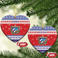 Personalized Cuba Christmas Ceramic Ornament Coat Of Arms Xmas Vibe - Wonder Print Shop