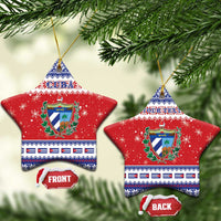 Personalized Cuba Christmas Ceramic Ornament Coat Of Arms Xmas Vibe - Wonder Print Shop