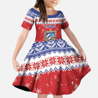 Personalized Cuba Christmas Family Matching Off The Shoulder Long Sleeve Dress and Hawaiian Shirt Coat Of Arms Xmas Vibe - Wonder Print Shop