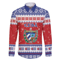Personalized Cuba Christmas Family Matching Off The Shoulder Long Sleeve Dress and Hawaiian Shirt Coat Of Arms Xmas Vibe - Wonder Print Shop