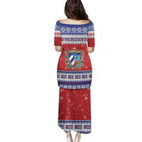 Personalized Cuba Christmas Family Matching Puletasi and Hawaiian Shirt Coat Of Arms Xmas Vibe - Wonder Print Shop