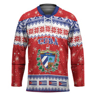 Personalized Cuba Christmas Hockey Jersey Coat Of Arms Xmas Vibe - Wonder Print Shop