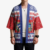 Personalized Cuba Christmas Kimono Coat Of Arms Xmas Vibe - Wonder Print Shop