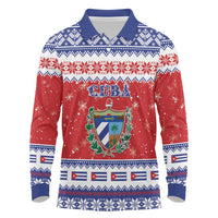 Personalized Cuba Christmas Long Sleeve Polo Shirt Coat Of Arms Xmas Vibe - Wonder Print Shop