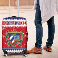 Cuba Christmas Luggage Cover Coat Of Arms Xmas Vibe - Wonder Print Shop
