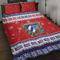 Cuba Christmas Quilt Bed Set Coat Of Arms Xmas Vibe - Wonder Print Shop