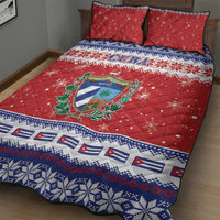 Cuba Christmas Quilt Bed Set Coat Of Arms Xmas Vibe - Wonder Print Shop