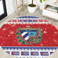 Cuba Christmas Round Carpet Coat Of Arms Xmas Vibe - Wonder Print Shop
