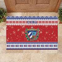 Cuba Christmas Rubber Doormat Coat Of Arms Xmas Vibe - Wonder Print Shop