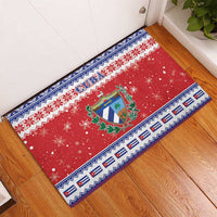 Cuba Christmas Rubber Doormat Coat Of Arms Xmas Vibe - Wonder Print Shop